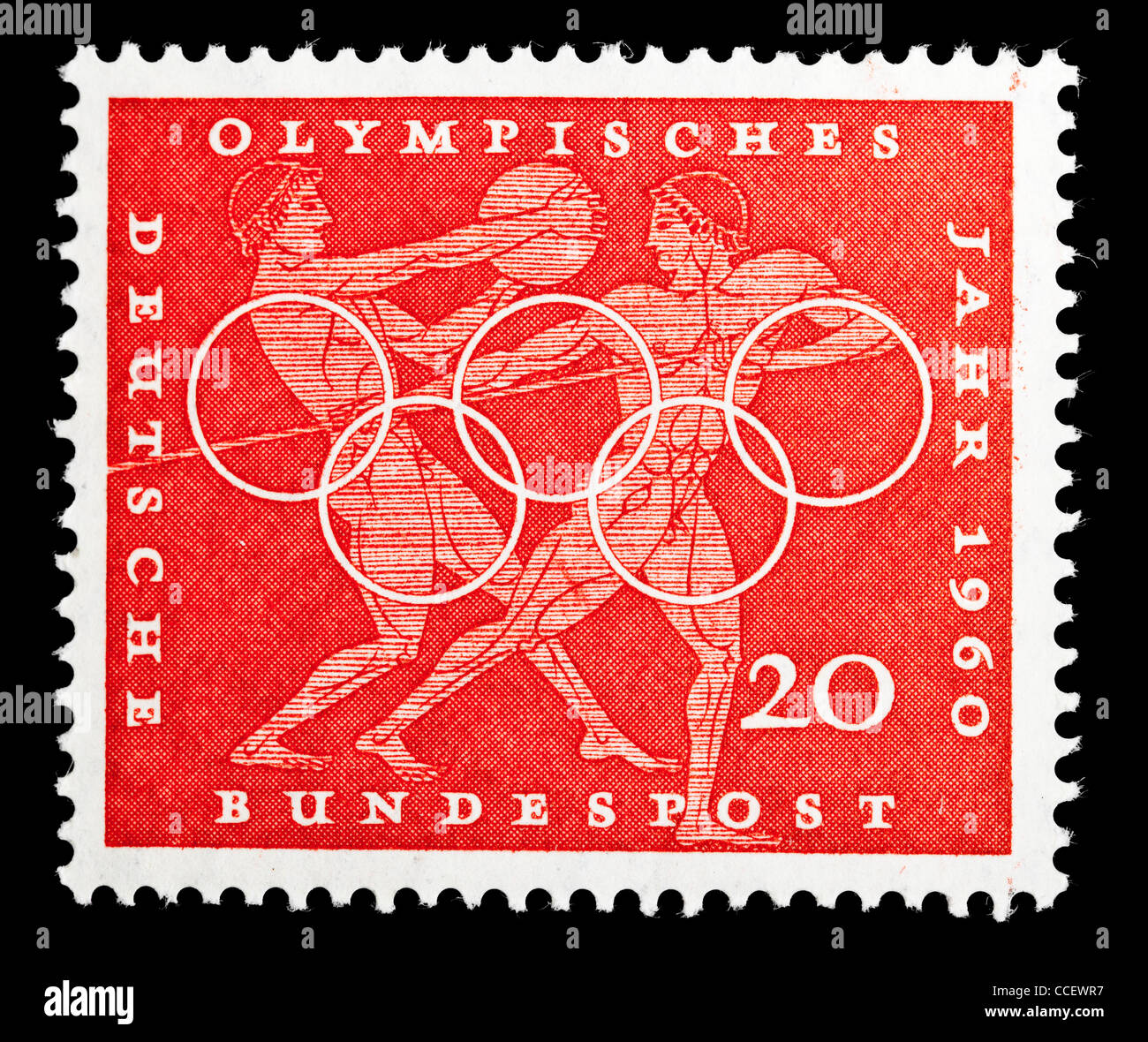 Postage stamp: Olympic Year 1960, BRD, Germany, mint condition Stock Photo