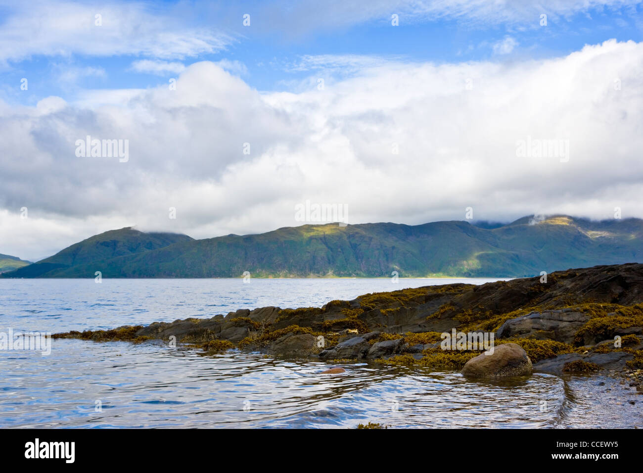 View across Loch Linnhe a sea-loch on the west coast of Scotland Stock Photo