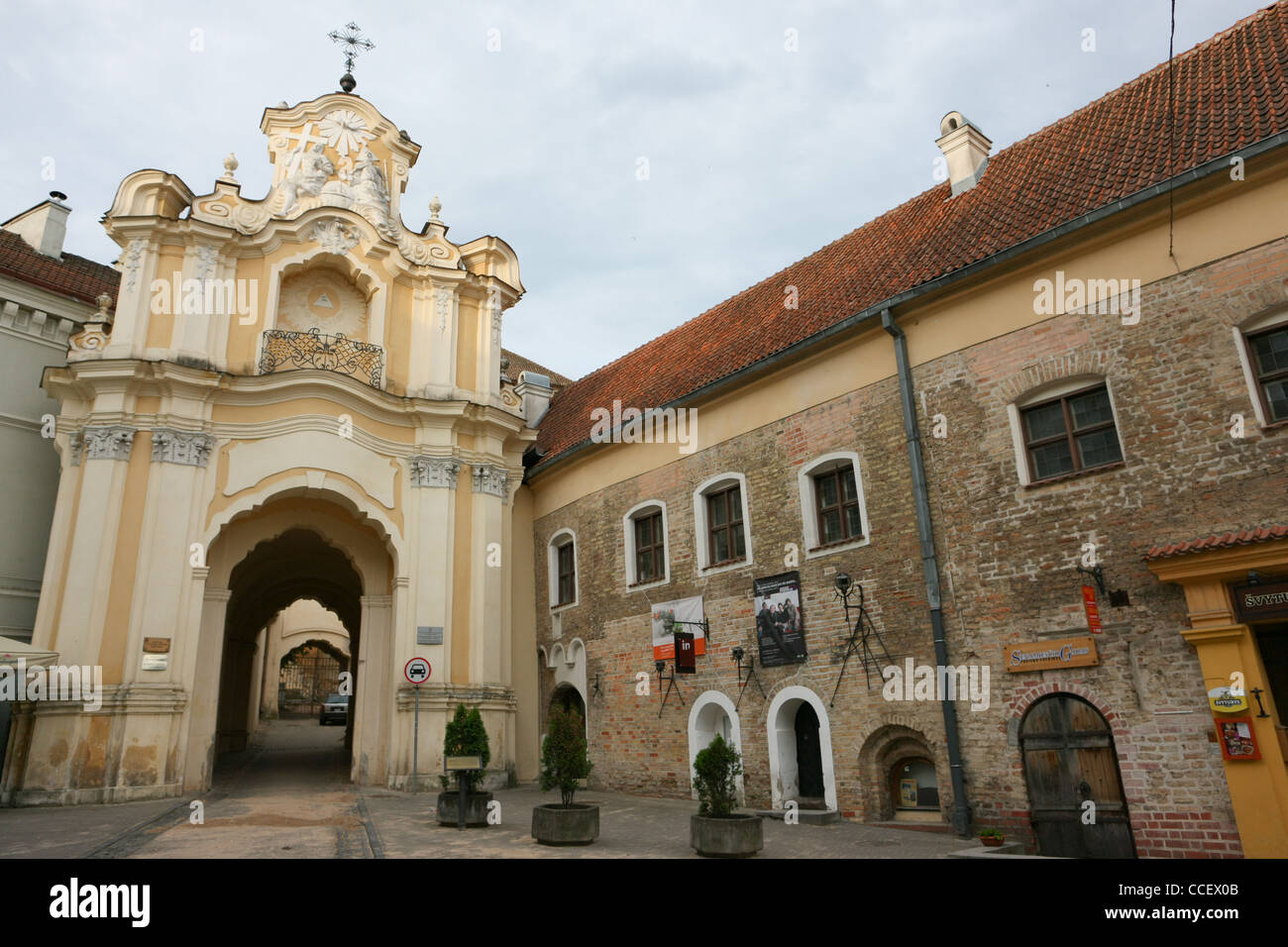 Ostra Brama in Vilnius (Gate of Dawn) - city gate in the Old Town of Vilnius, Gothic. Stock Photo