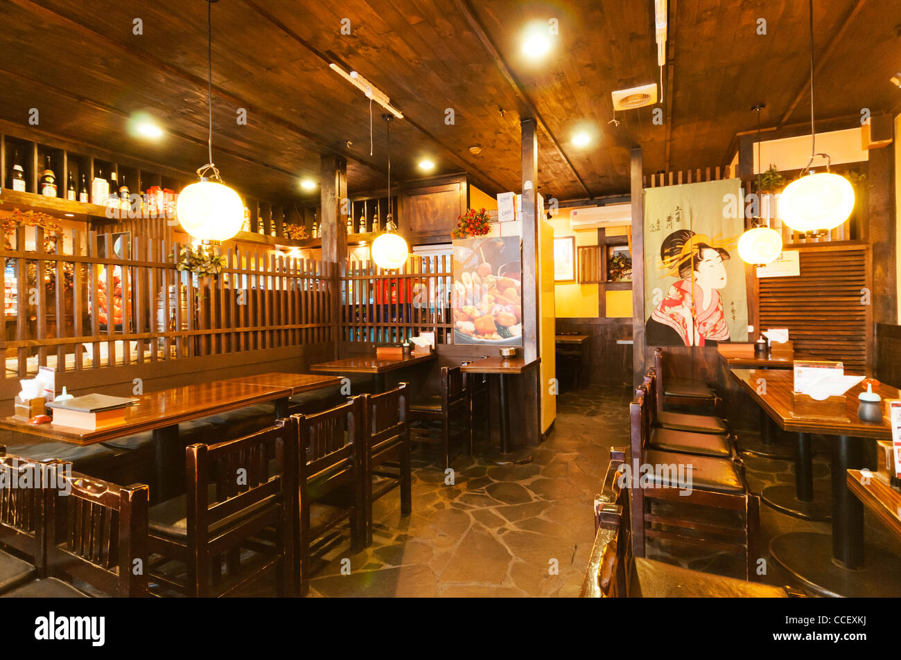 Interior of a Japanese Restaurant in Myungdong in Seoul, Korea Stock Photo