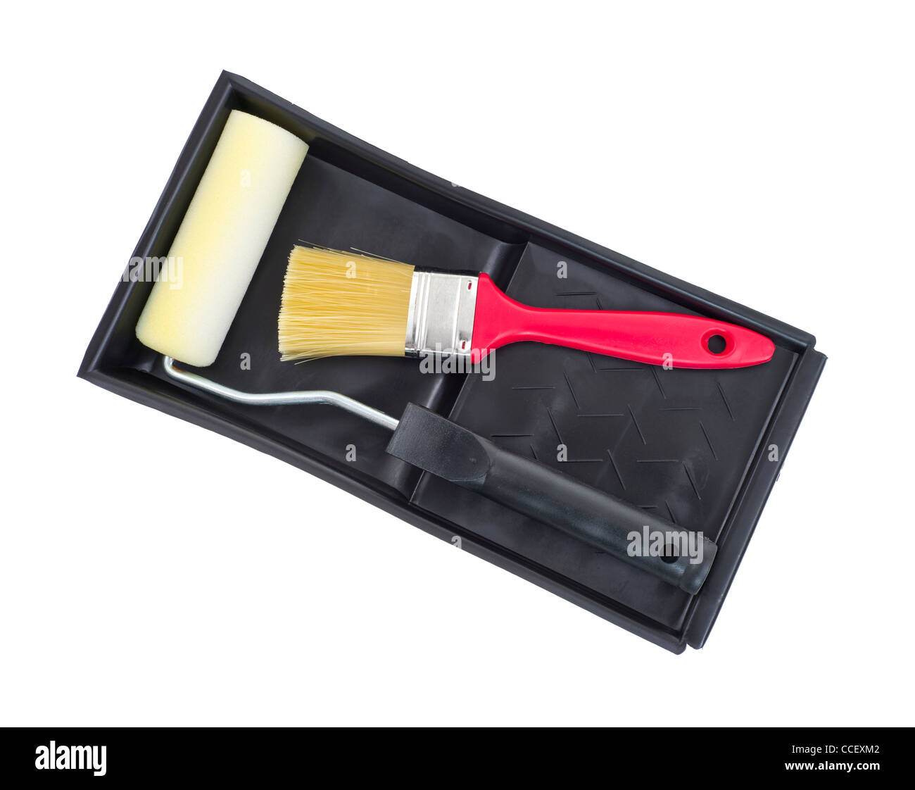 Paint brush roller and tray Stock Photo Alamy