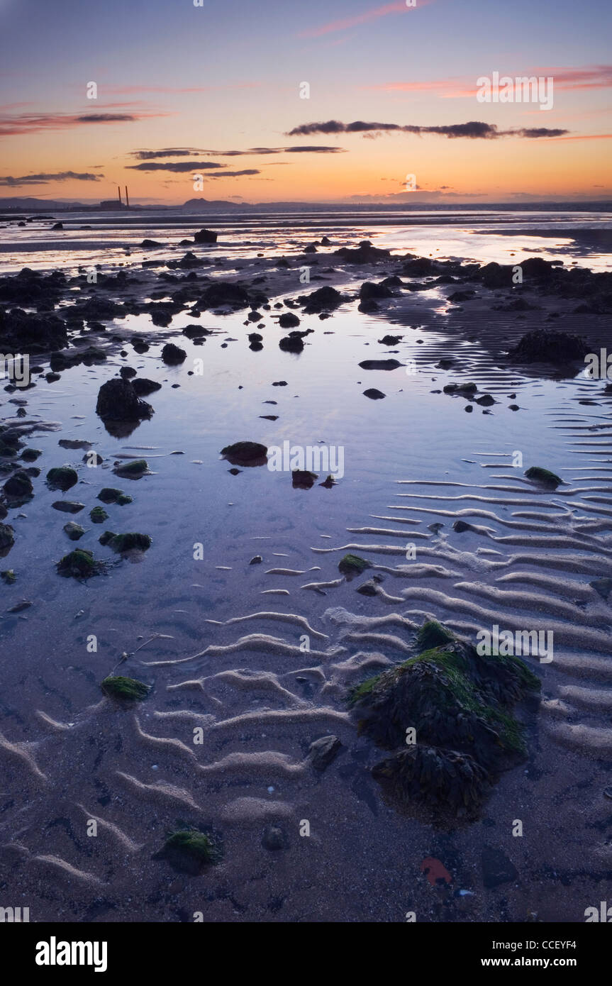 Longniddry beach at sunset, near Edinburgh Stock Photo Alamy