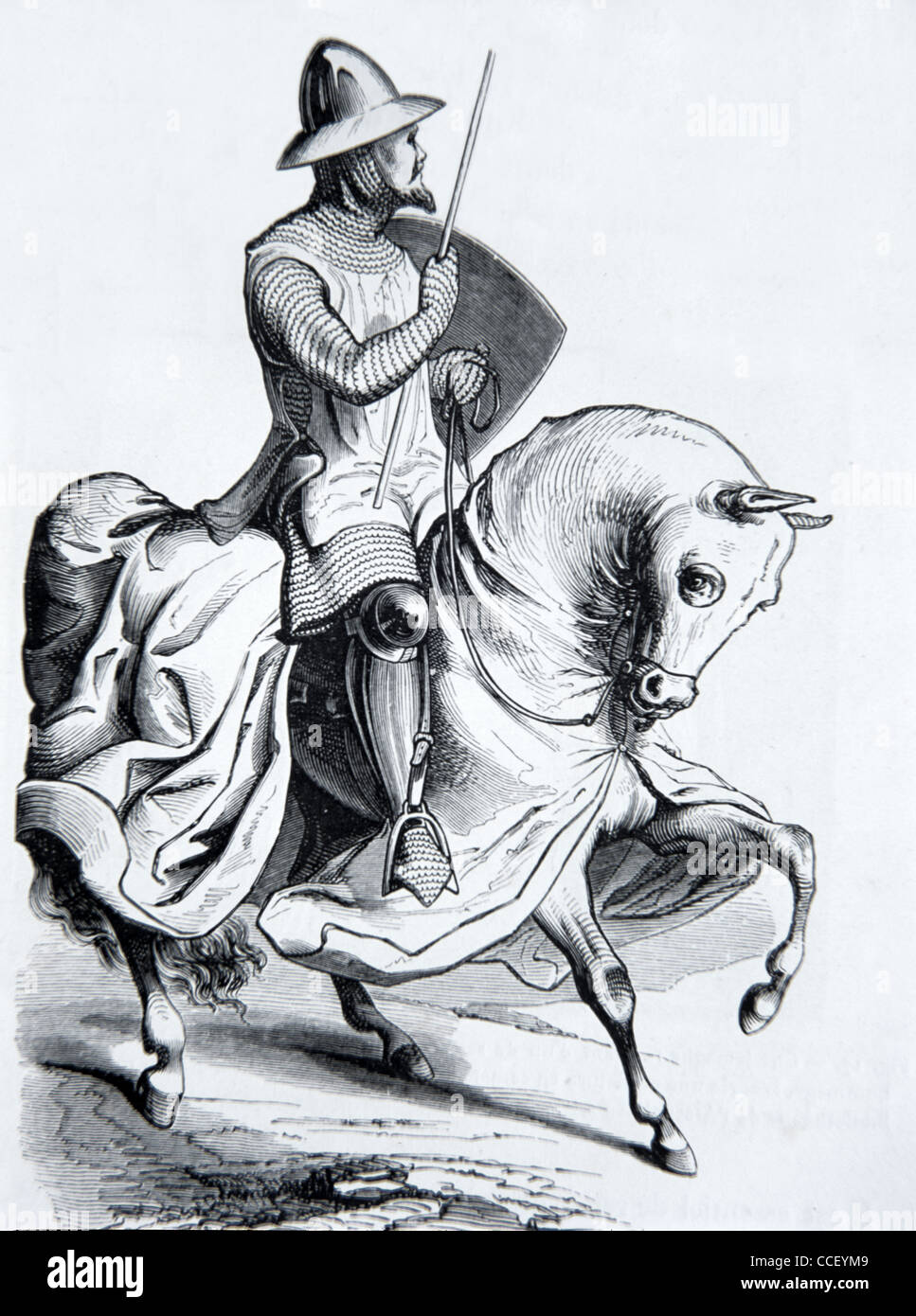Chevalier Féminin Dans L'armure Médiévale Illustration Stock