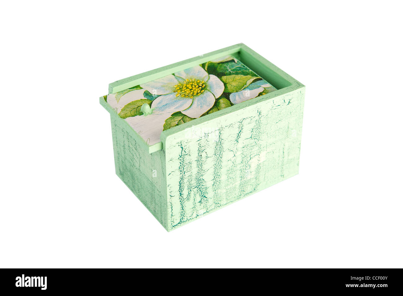 Painted and decorated wooden box Stock Photo