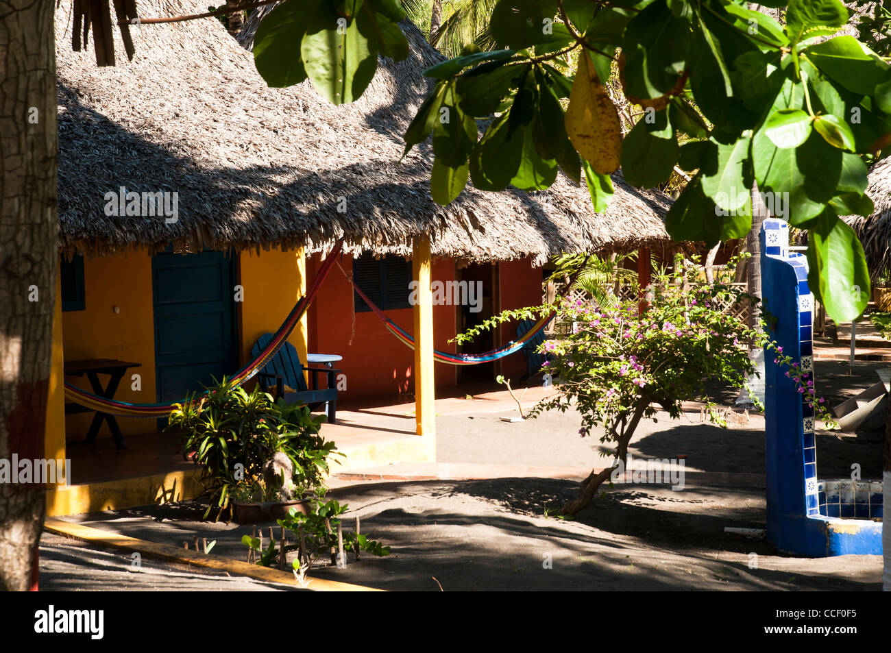 'Hotel Pez de Oro ' Monterrico Beach, pacific side, Guatemala,  Central America. Stock Photo