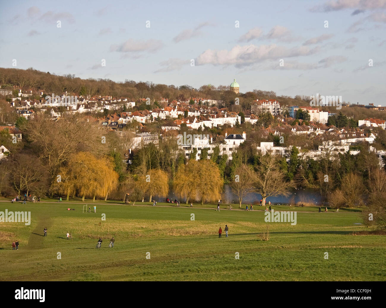 Panorama view towards Highgate from Parliament Hill Hampstead Heath