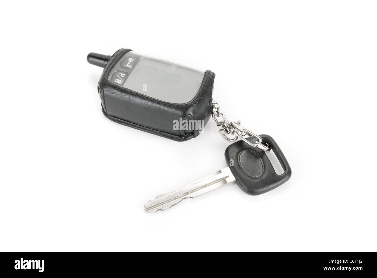Car key and security system isolated on a white background Stock Photo