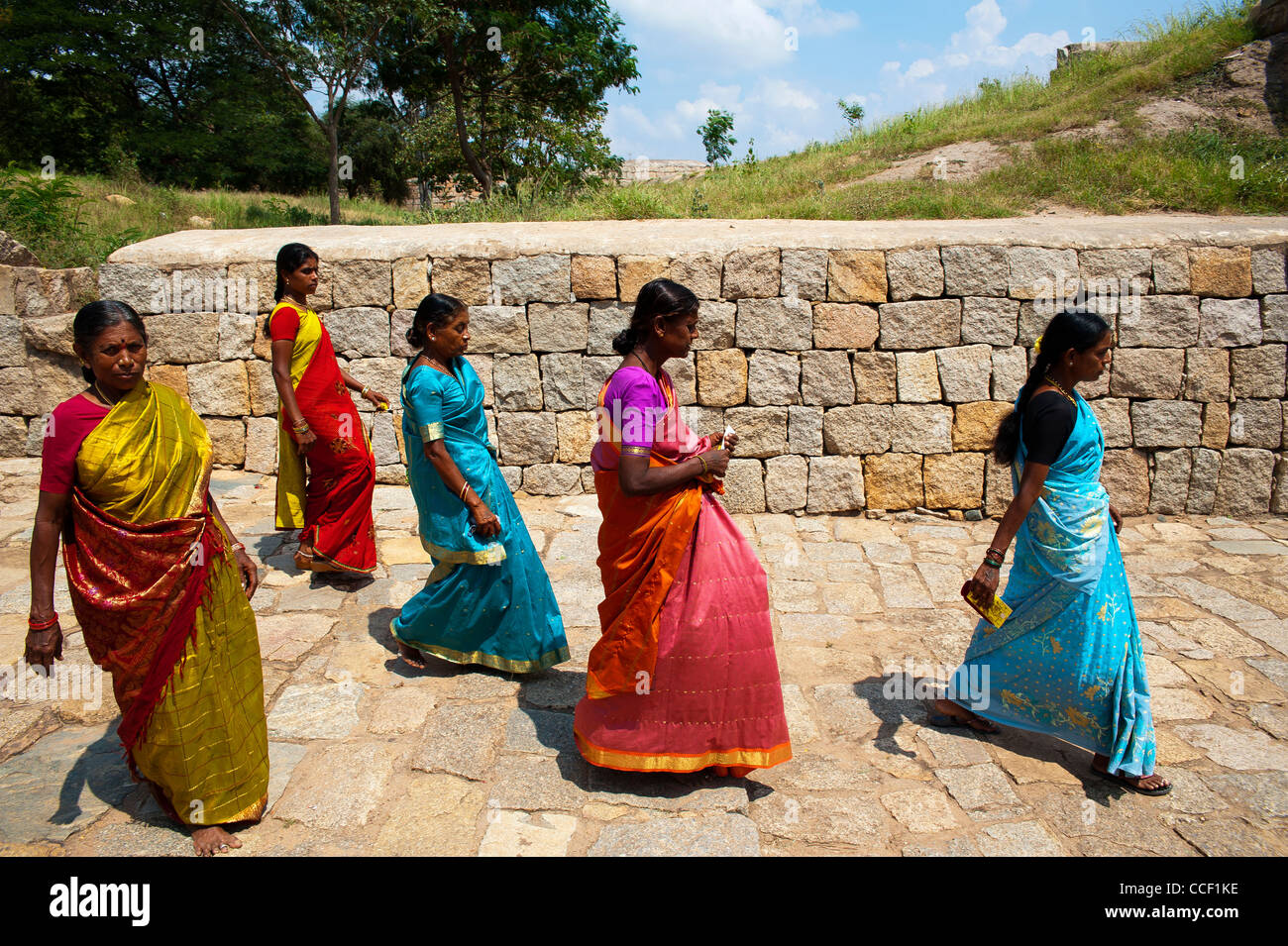 Indian people visiting Chitradurga Fort, Karnataka, India Stock