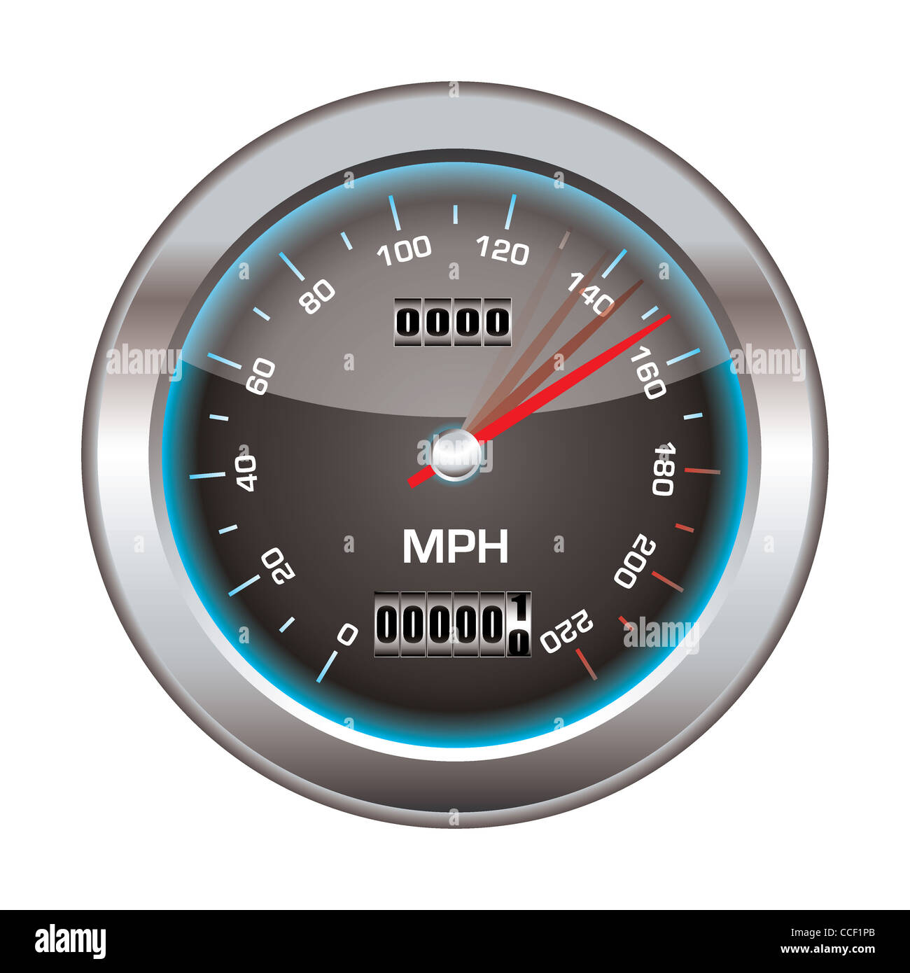 Speedometer icon with silver bevel and light reflection Stock Photo Alamy
