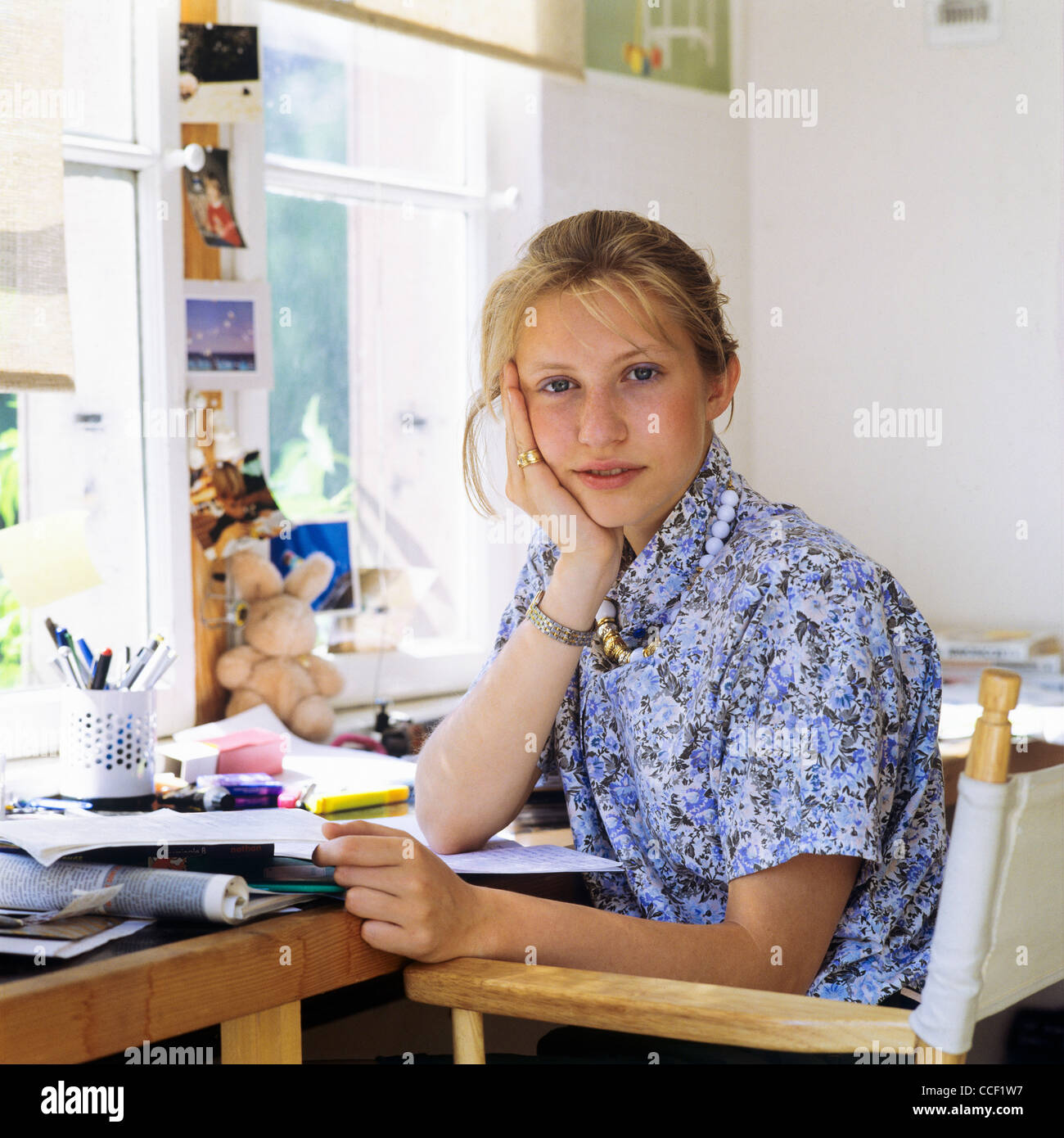 MR Portrait of a teenage girl doing her school homework Stock Photo - Alamy