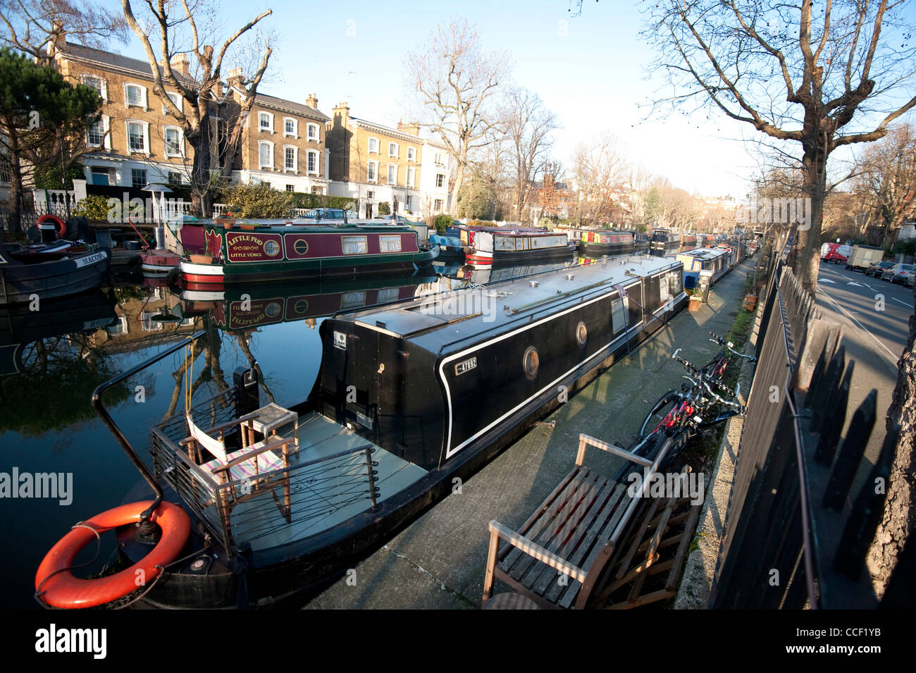 Boats  narrow boat in Little Venice Stock Photo