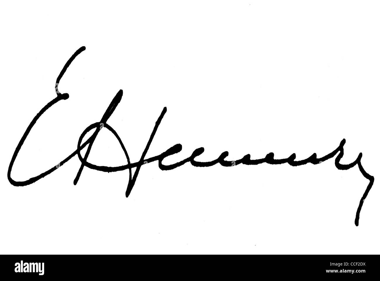 Signature of Erich Honecker - Secretary General of the SED and Chairman of the Council of state of the GDR 1971 - 1989. Stock Photo