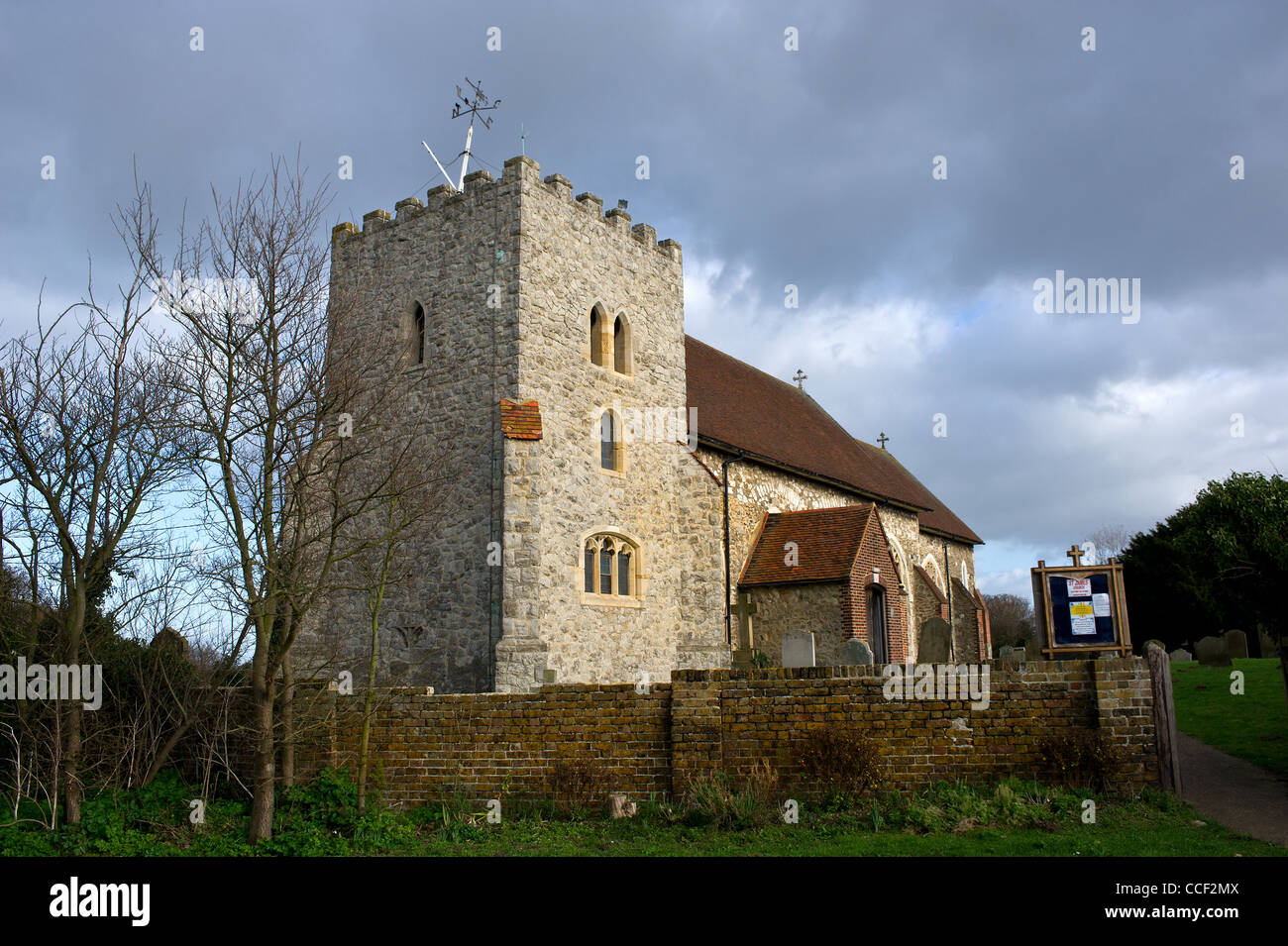 The exterior of St James Church in the village of St James on the Isle of Grain in Kent Stock Photo