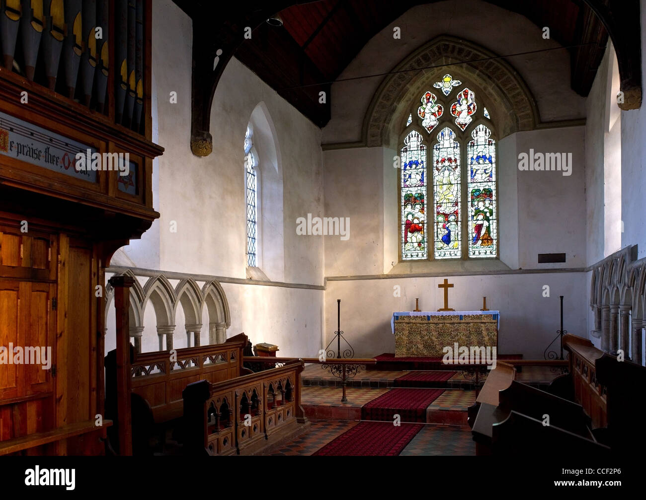 The chancel of St James Church in Cooling in Kent Stock Photo