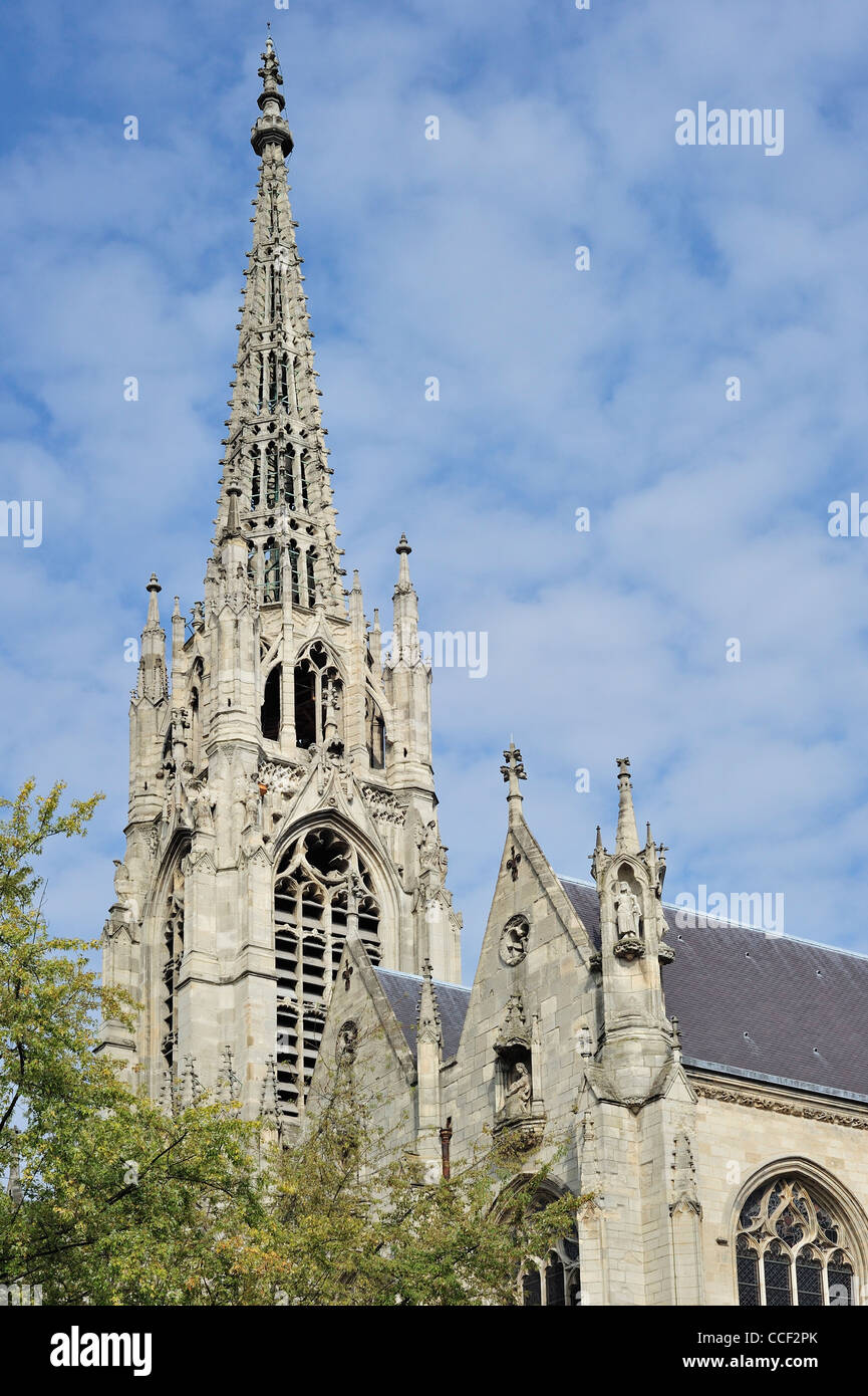 The church Église Saint-Maurice in Gothic style in Lille, France Stock Photo