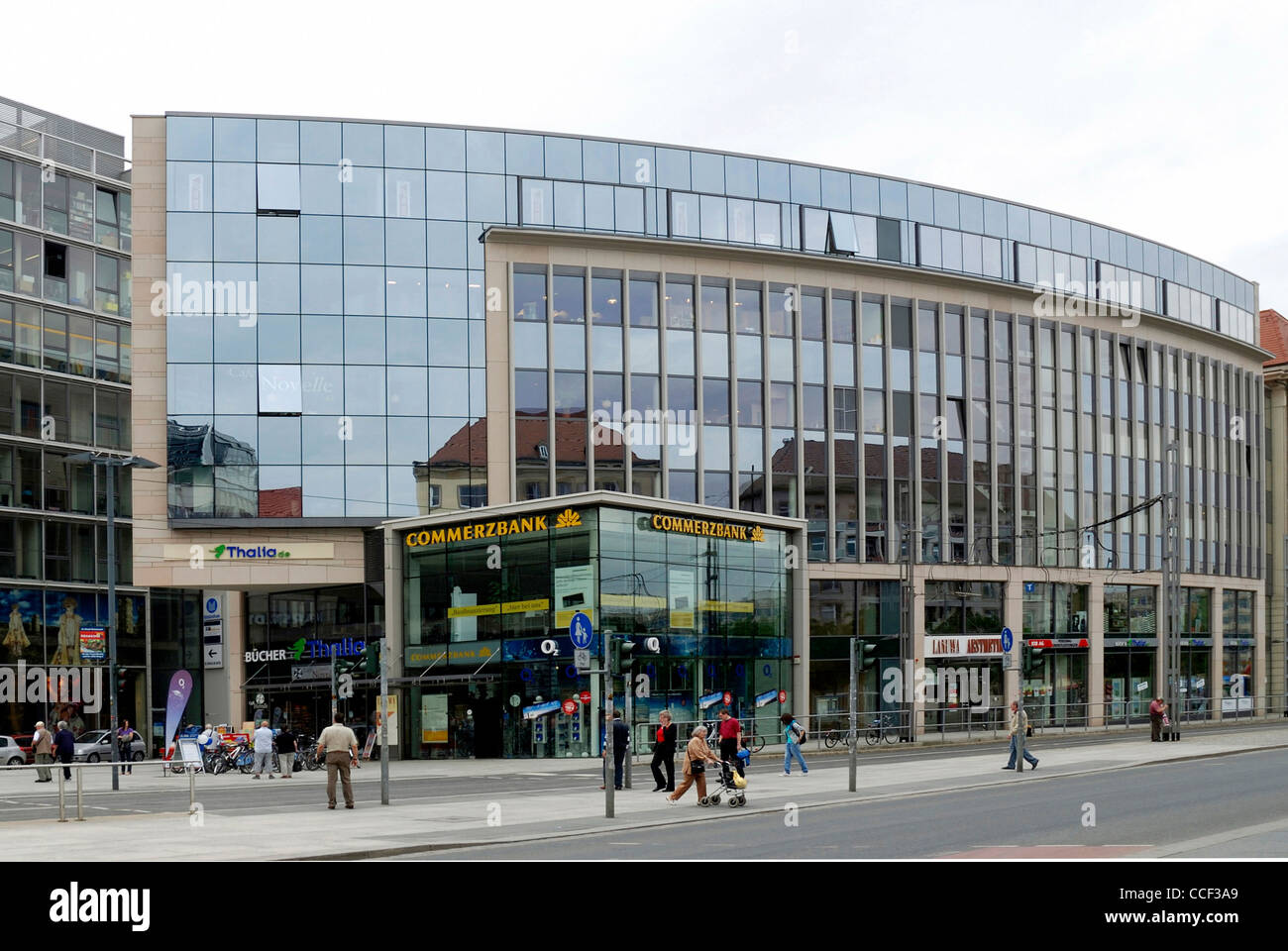 Office building at the Prague street in Dresden. Stock Photo