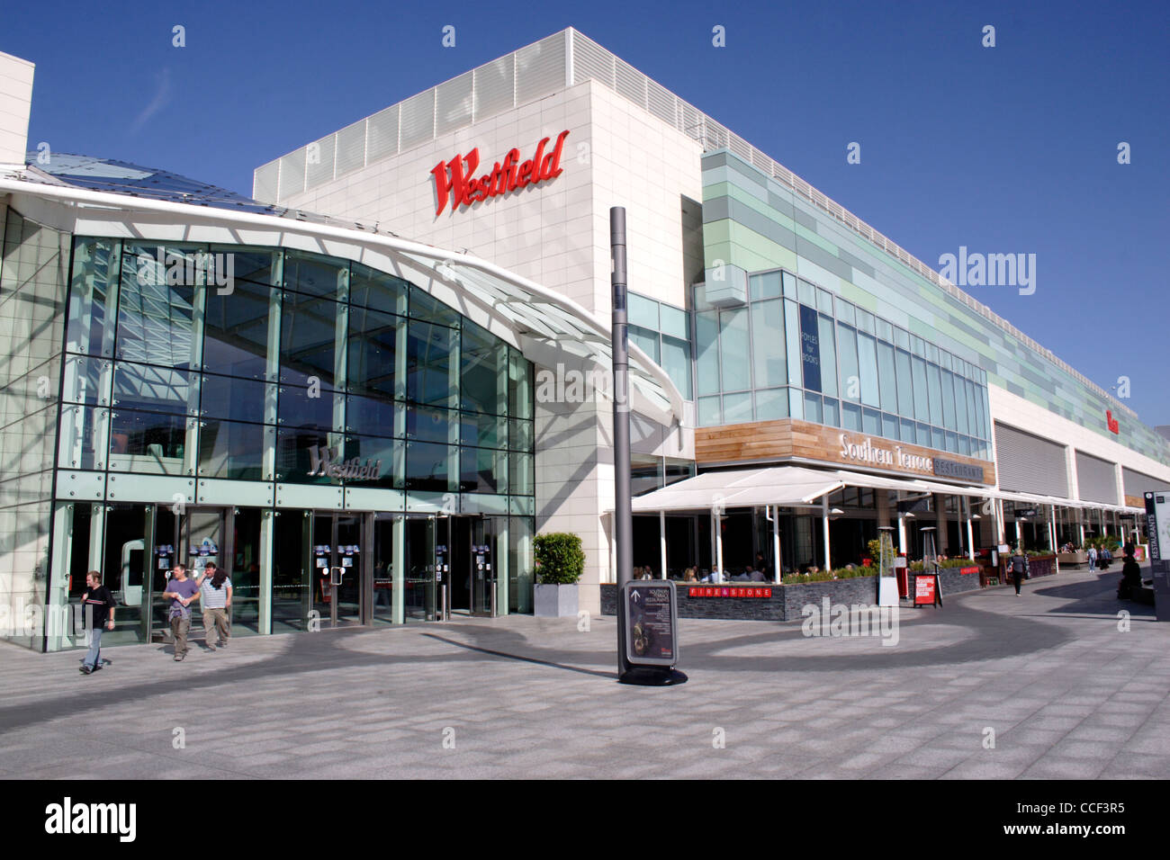 Entrance to Westfield Shopping Centre Shepherds Bush London Stock Photo