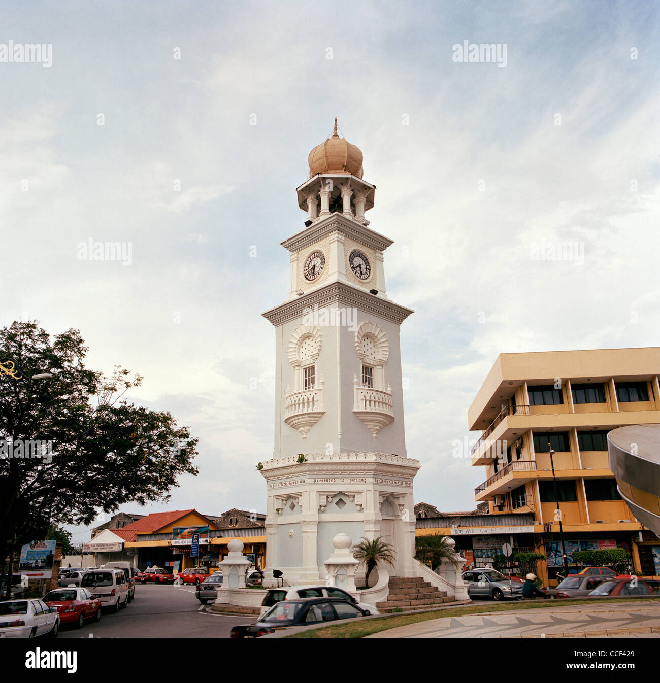 Victoria Memorial Clock Tower in George Town in Penang Island in Malaysia in Far East Southeast Asia. Architecture Building History British Travel Stock Photo