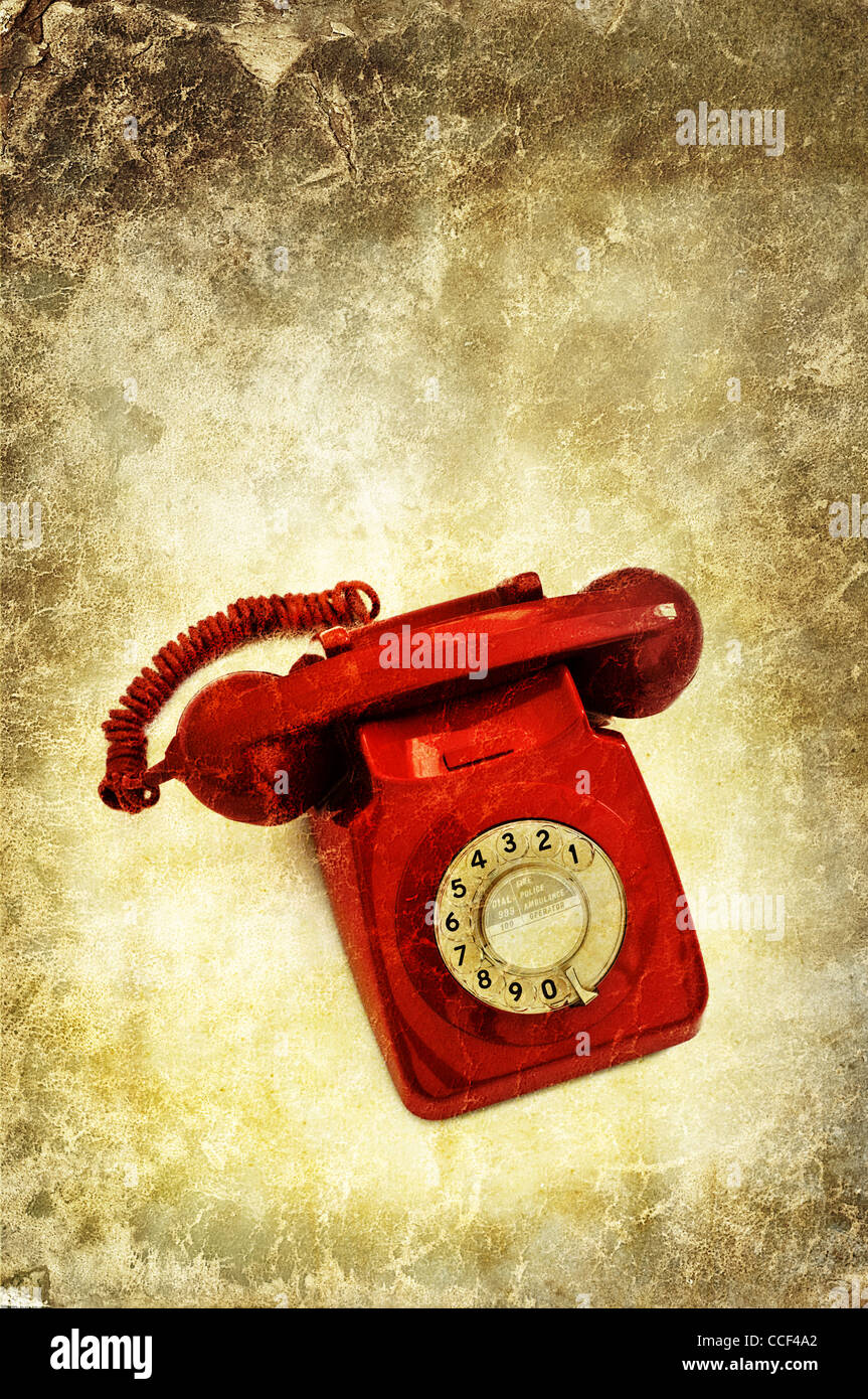 retro red telephone Stock Photo Alamy