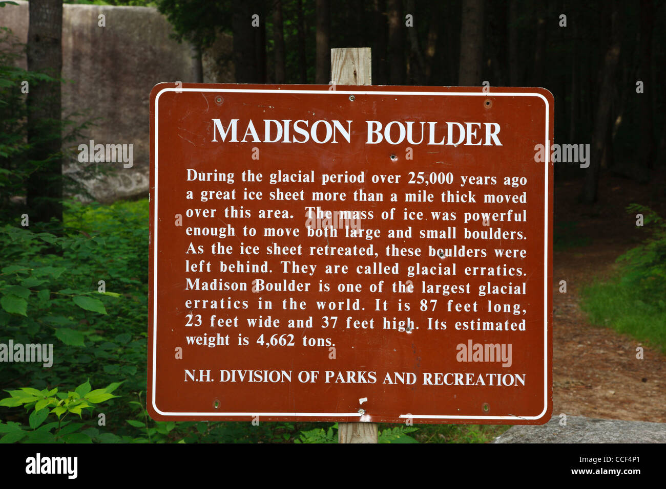 Madison Boulder in Madison, New Hampshire USA Stock Photo Alamy