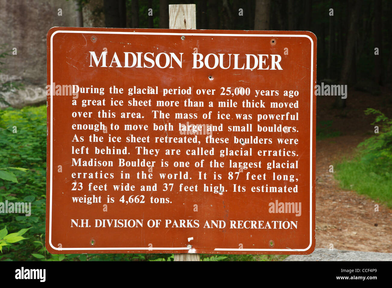 Madison Boulder in Madison, New Hampshire USA Stock Photo Alamy