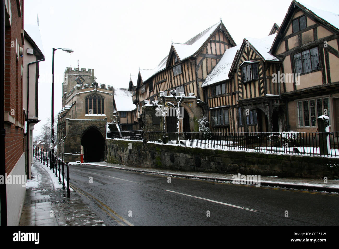 Historic Lord Leycester Hospital building in Warwick UK, on a winter's day Stock Photo