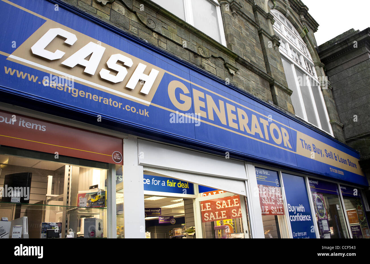 A Cash Generator store in Redruth, Cornwall, UK Stock Photo
