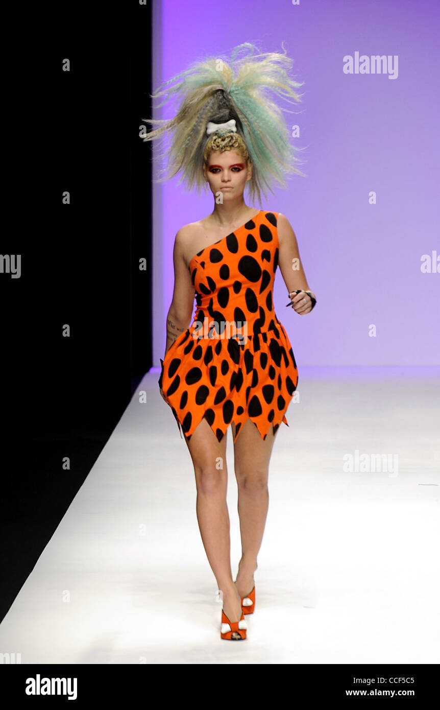 Pixie Geldof models Jeremy Scott collection at London Fashion Week, Somerset House. Picture by Jamie Mann. Stock Photo