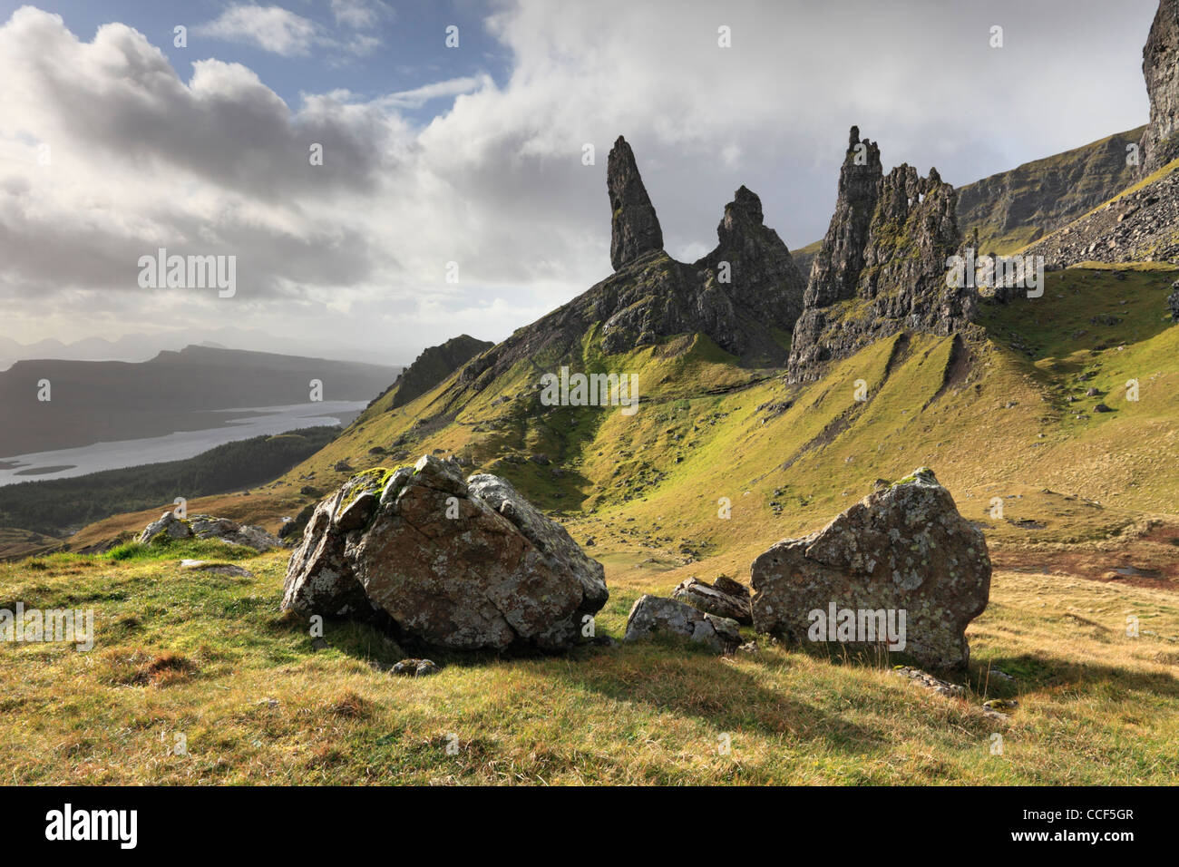 The Old Man of Storr on the Trotternish Ridge on the Isle of Skye, ScotlanD Stock Photo