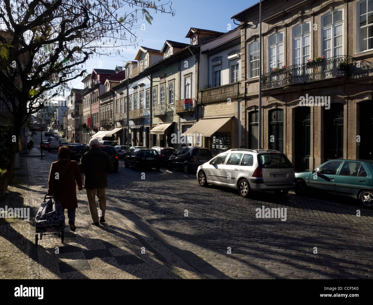 Street scene in Braga, Portugal Stock Photo