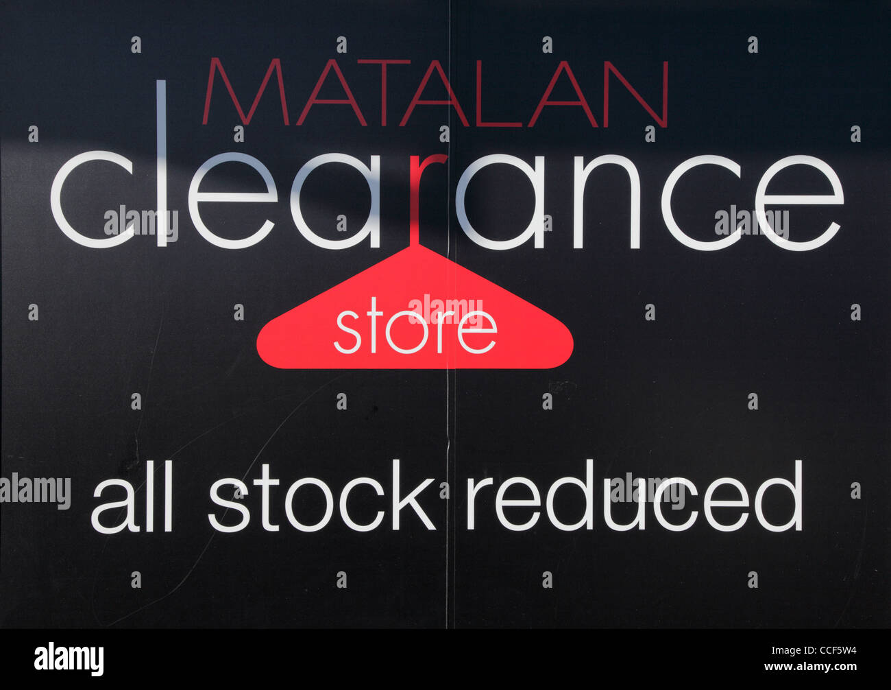 Matalan Clearance store notice all stock reduced Hylton Riverside Retail Park Sunderland north east England UK Stock Photo