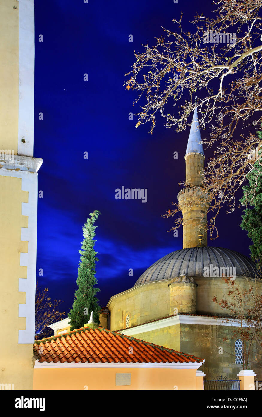 Yeni Camii ( it means 'New Mosque') one of the largest mosques in Komotini town, Rodopi prefecture, Thrace, Greece Stock Photo