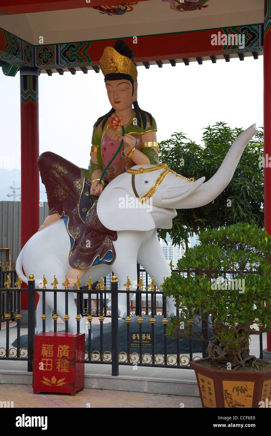 statue of Samantabhadra at the ten thousand buddhas monastery sha tin new territories hong kong hksar china asia Stock Photo