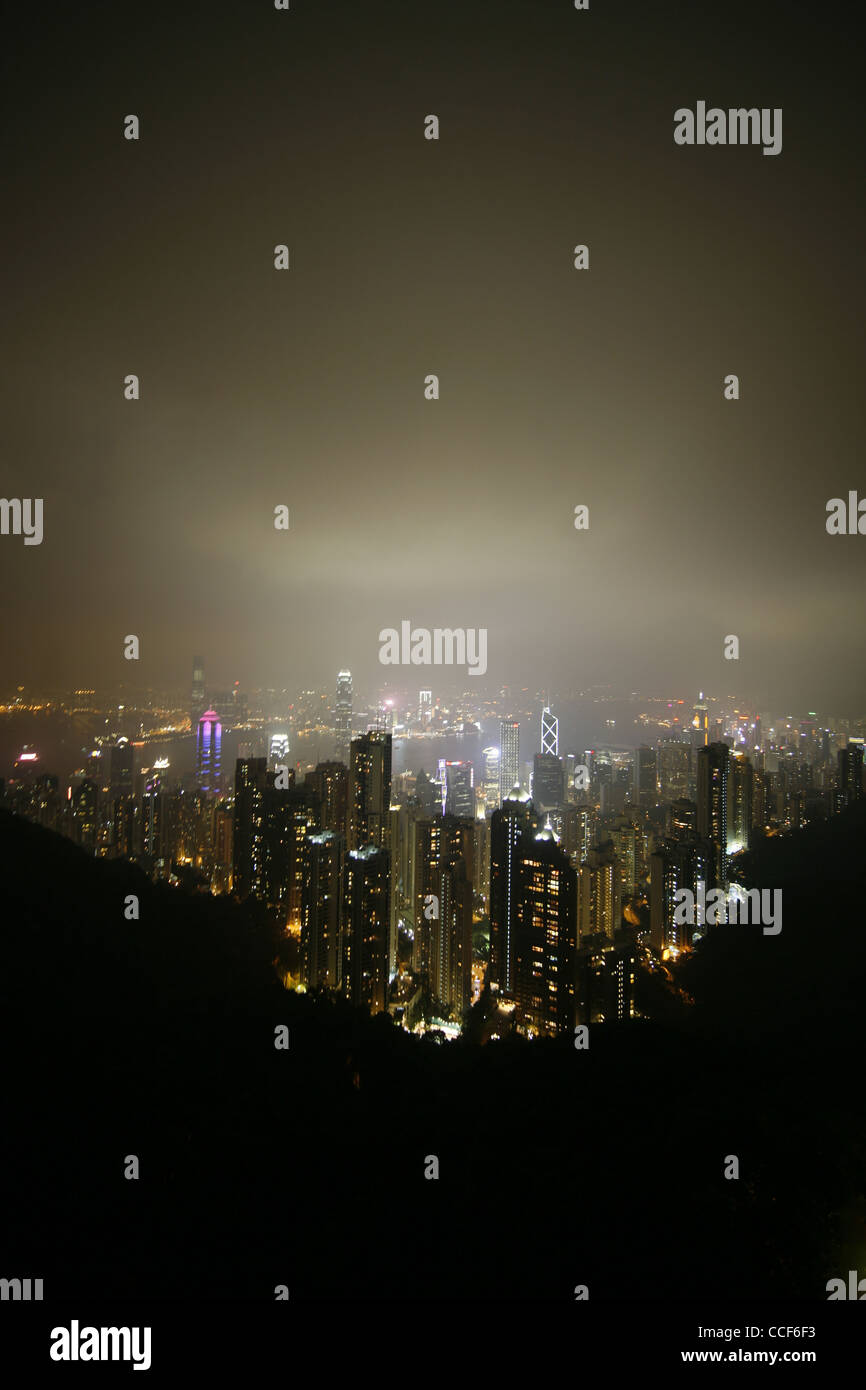 Hong Kong at night from Victoria peak, China Stock Photo - Alamy