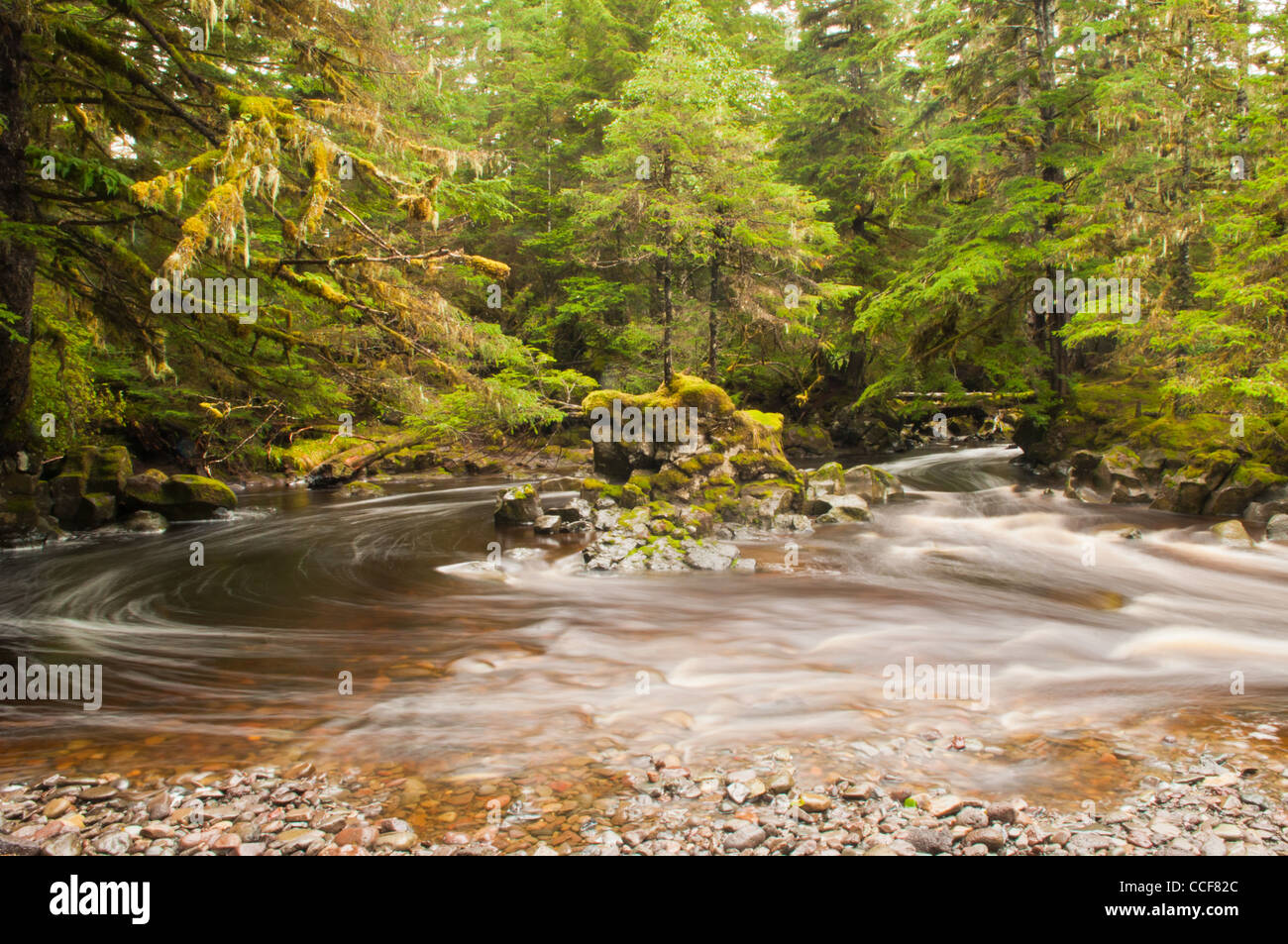 Fred's Creek, Kruzof Island, Southeast Alaska Stock Photo