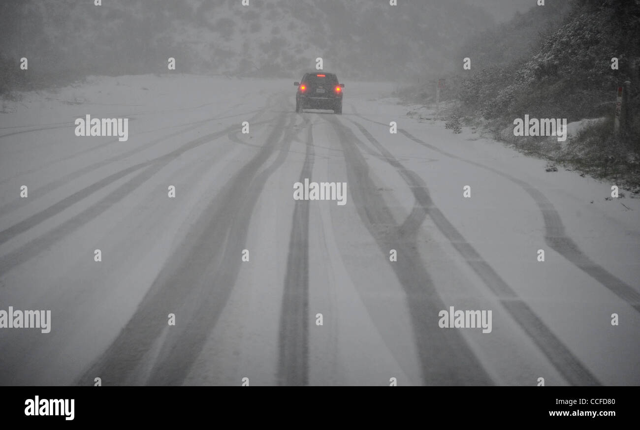 Jan 2,2011Castaic Lake, California, USA. Drivers were in whiteout