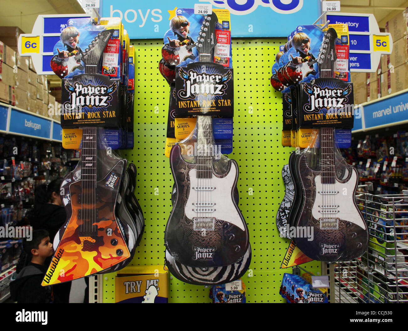 Dec 12, 2010 - Laguna Niguel, California, U.S. - Paper Jams electric guitar  for sale in Toys R Us. Paper Jamz is a toy electronic guitar that provides  a surprisingly good approximation