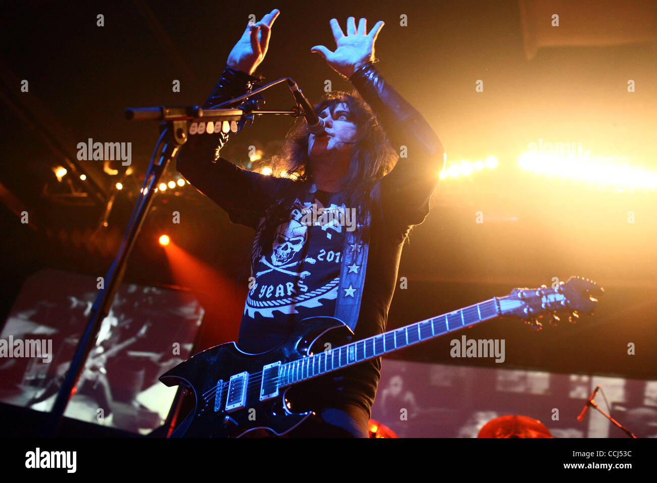 American heavy metal band W.A.S.P. performing live in Moscow. Pictured