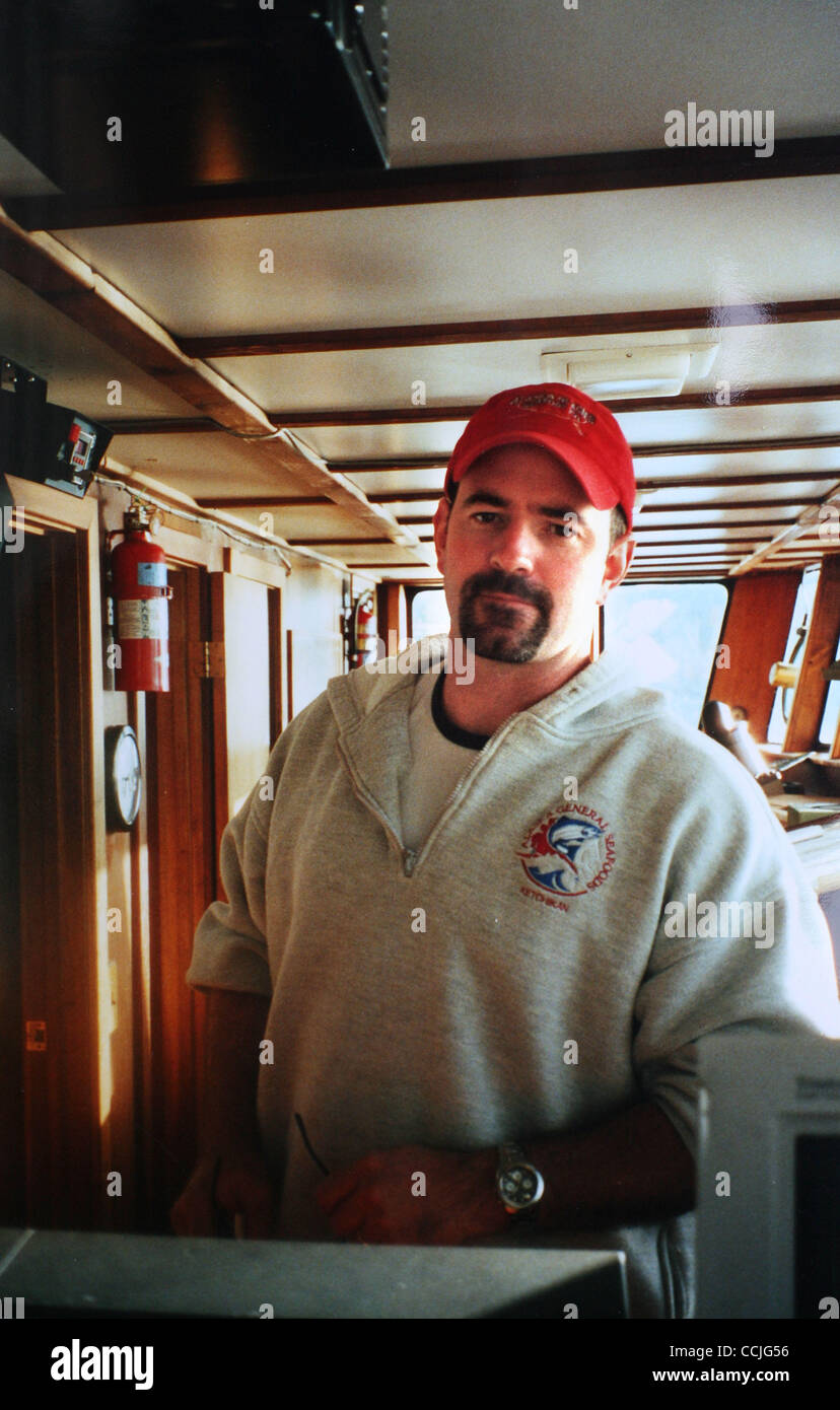 JON FORSYTHE, captain and owner of the 123 foot ship Kari Marie, in the  wheelhouse of his Bering Sea crabber. Jon recused his parents from their  sinking van seconds before it sank