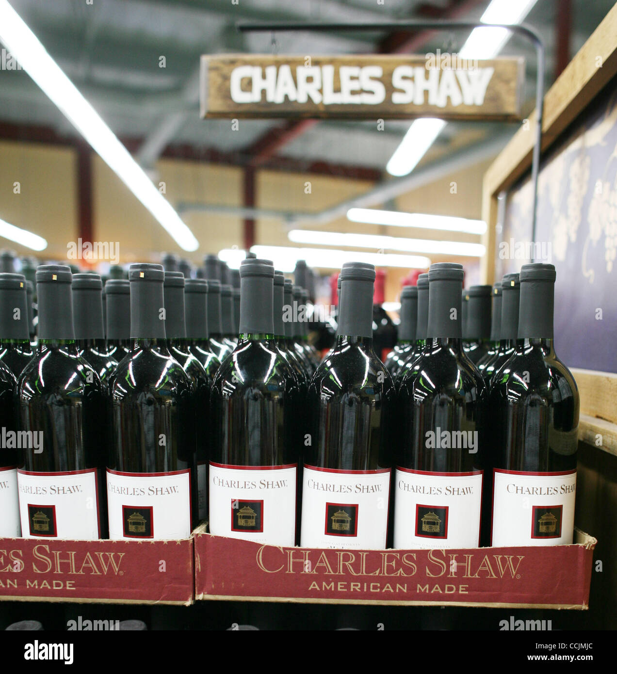 Dec 12, 2010 Crystal Cove, California, U.S. Two buck Chuck or Charles Shaw wine in bottles