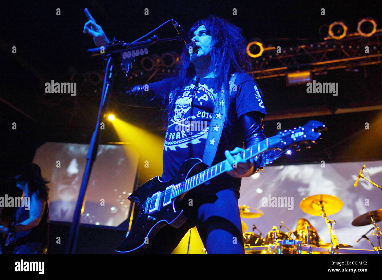 American heavy metal band W.A.S.P. performing live in Moscow. Pictured: Blackie Lawless , lead vocals. Stock Photo