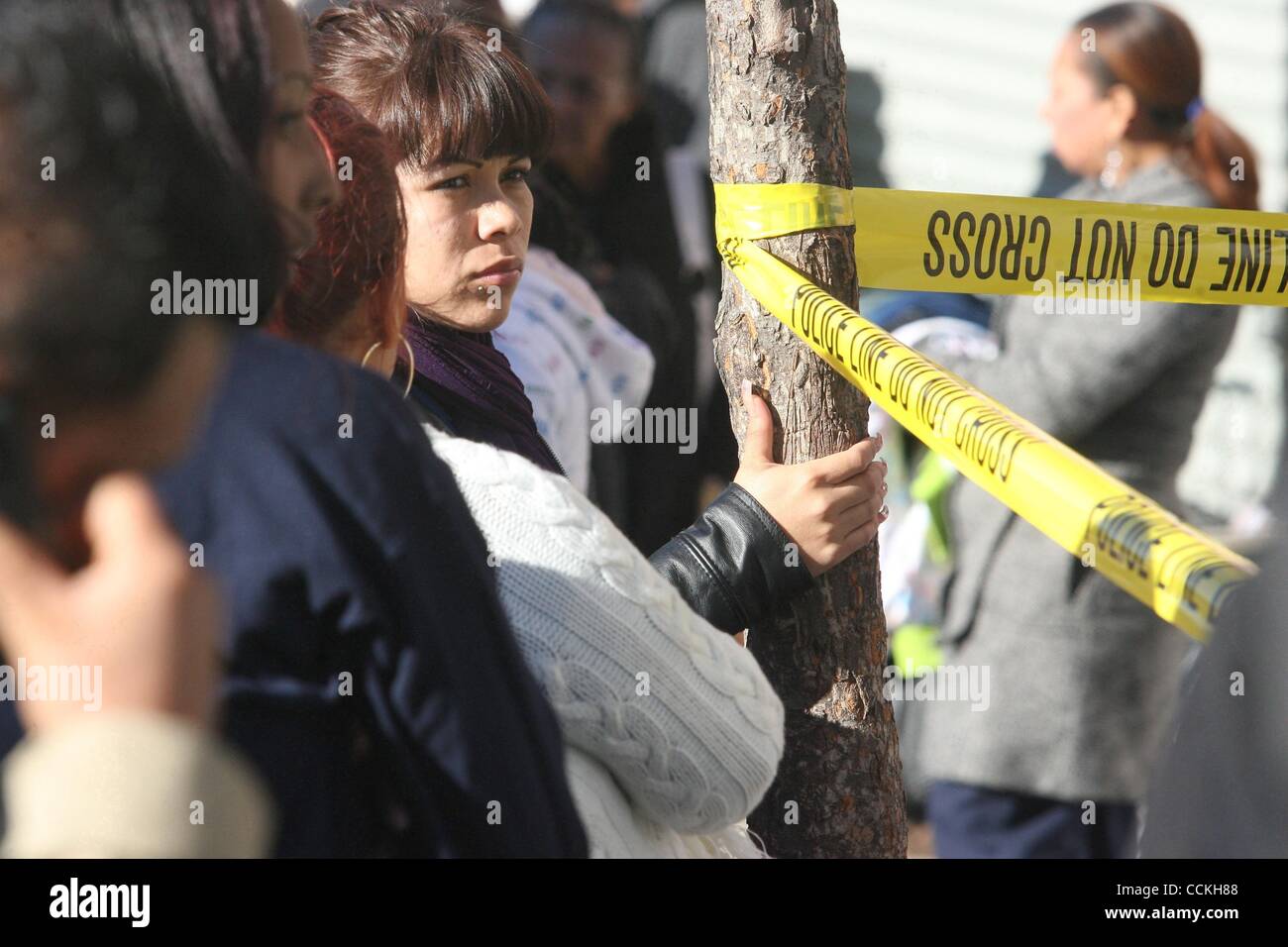 Nov 28, 2010 - Bronx, New York, U.S. - Fire victim in the Bronx building on  East 169th. St. where a man died and left homeless hundreds of people. (Credit Image: © Mariela Lombard/ZUMApress.com) Stock Photo
