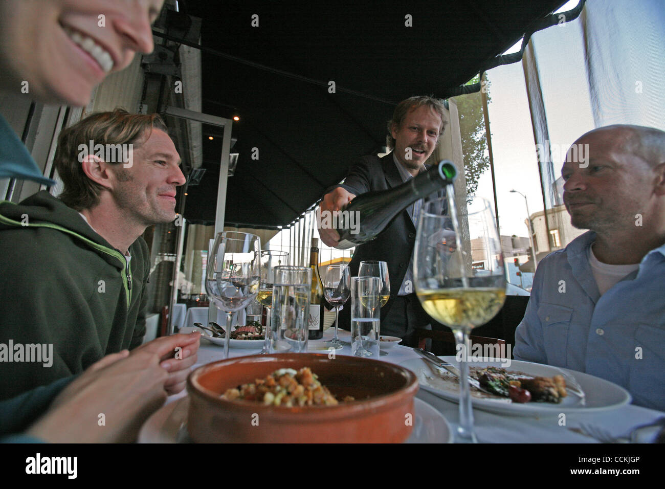 Patrons enjoy their dinner at Ammo Restaurant in Los Angeles. (Photo by Ringo Chiu / Zuma Press) Stock Photo