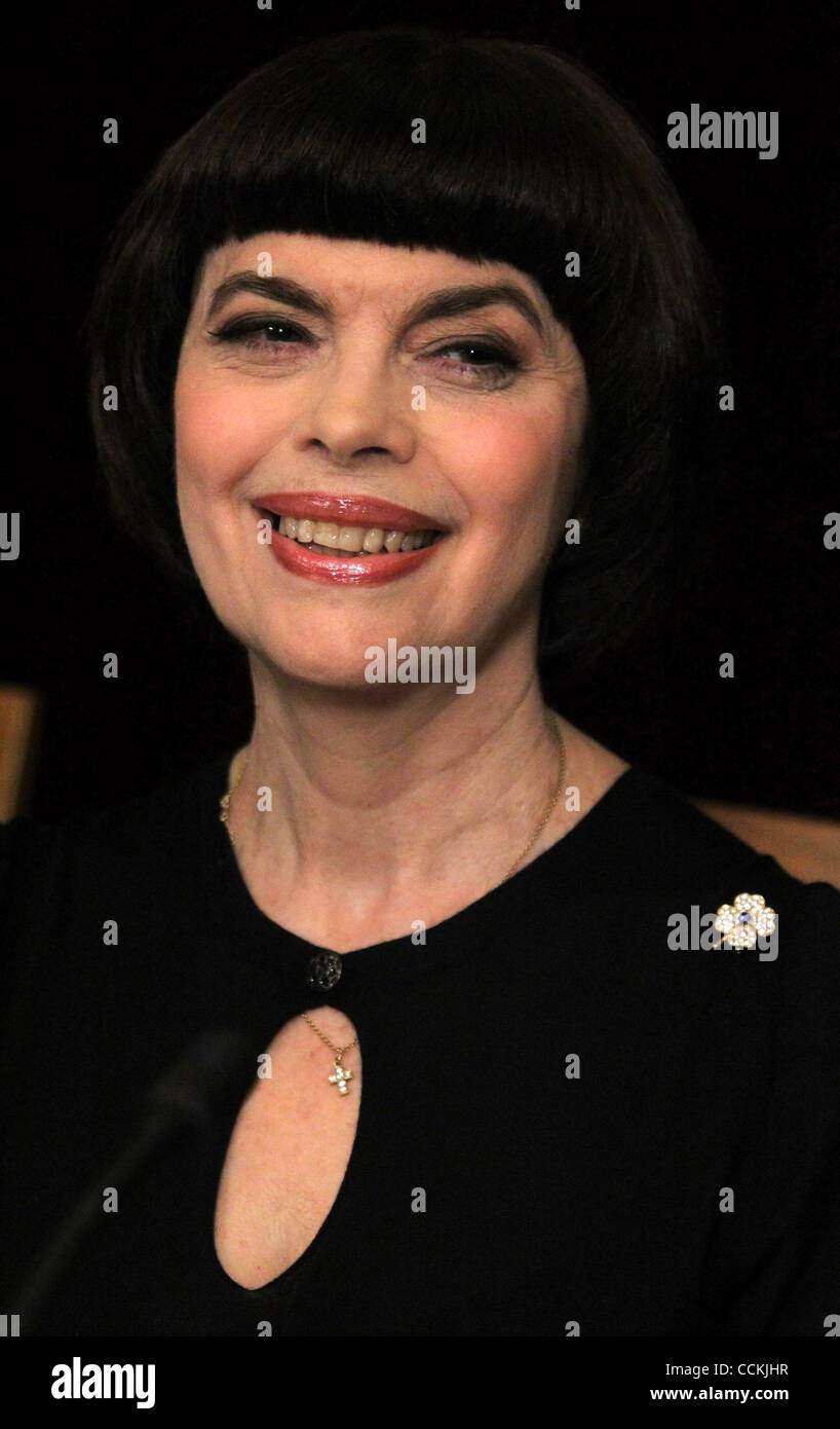 French singer Mireille Mathieu at the press conference at National Hotel of Moscow. Mireille Mathieu will give a concert in Moscow on 18 November, 2010. Stock Photo