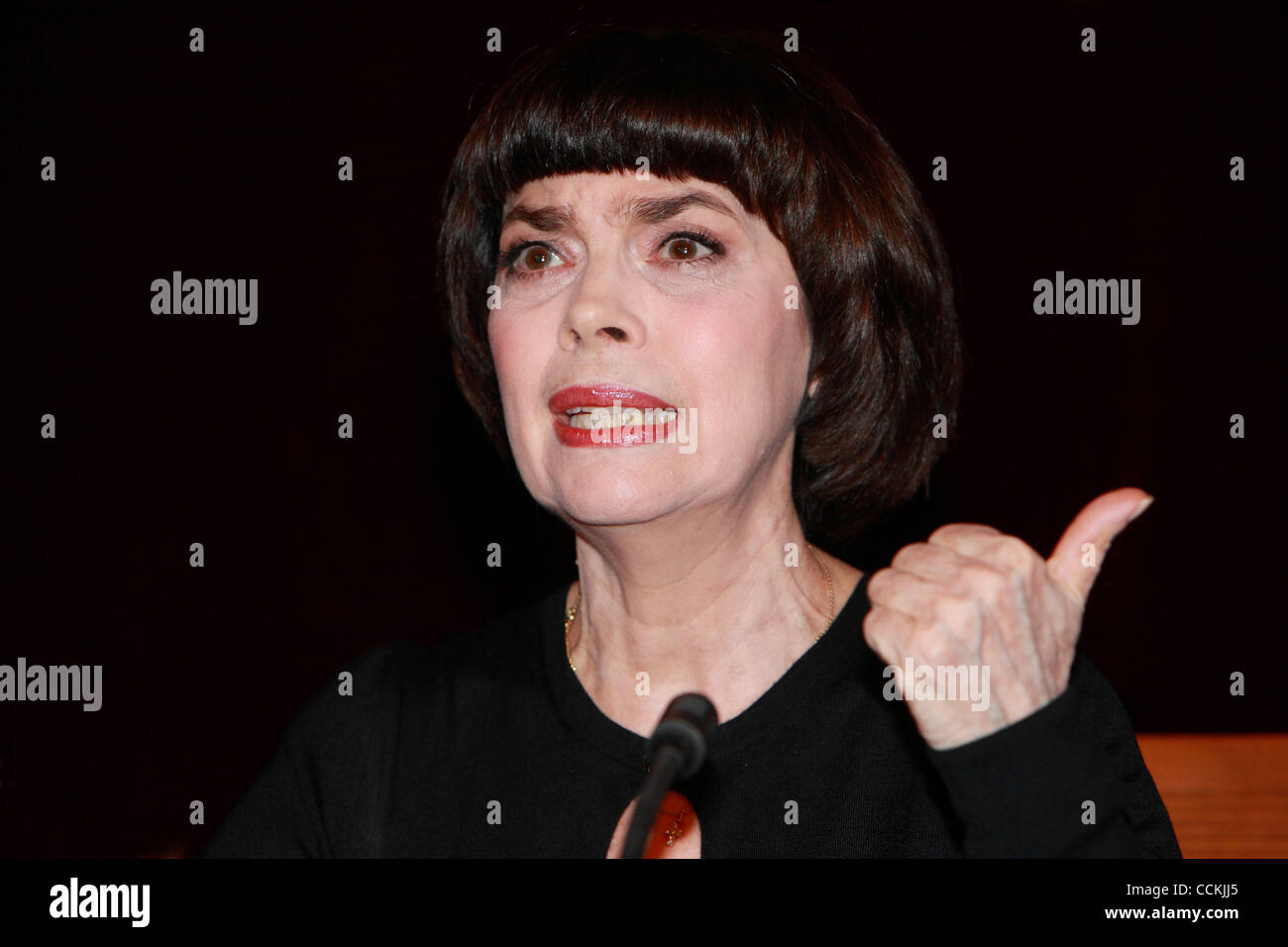 French singer Mireille Mathieu at the press conference at National Hotel of Moscow. Mireille Mathieu will give a concert in Moscow on 18 November, 2010. Stock Photo