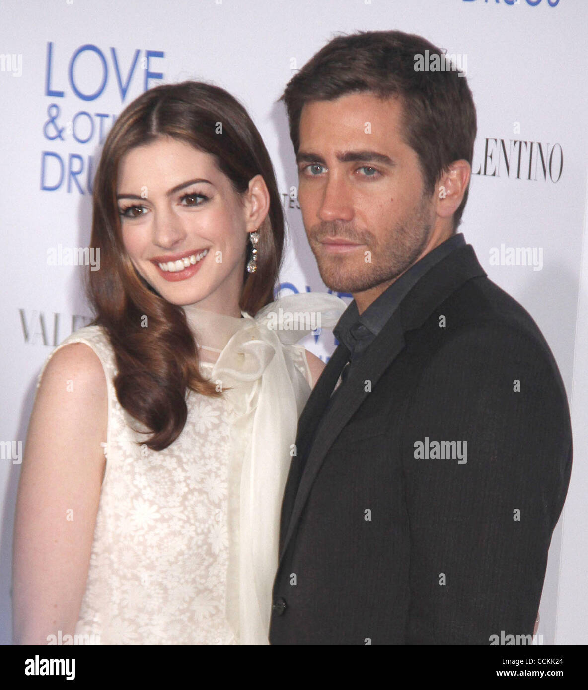 Nov. 16, 2010 - New York, New York, U.S. - Actress ANNE HATHAWAY and actor JAKE GYLLENHAAL attend the New York special screening of 'Love and Other Drugs' held at the DGA Theater. (Credit Image: © Nancy Kaszerman/ZUMApress.com) Stock Photo
