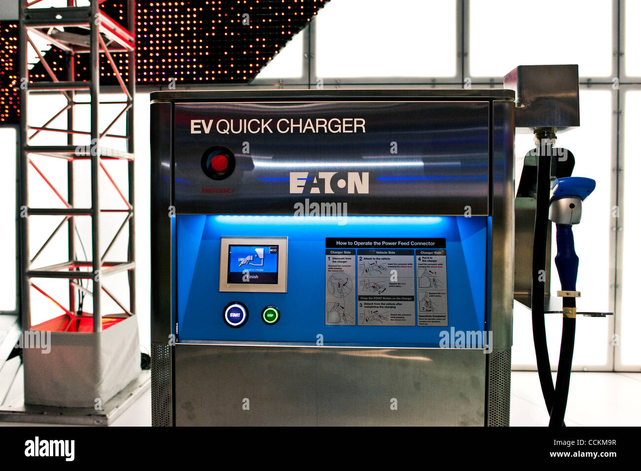 Nov. 17, 2010 - Los Angeles, California, USA -  A battery charging station from the Eaton Corporation on display at the 2010 LA Auto Show. Stock Photo