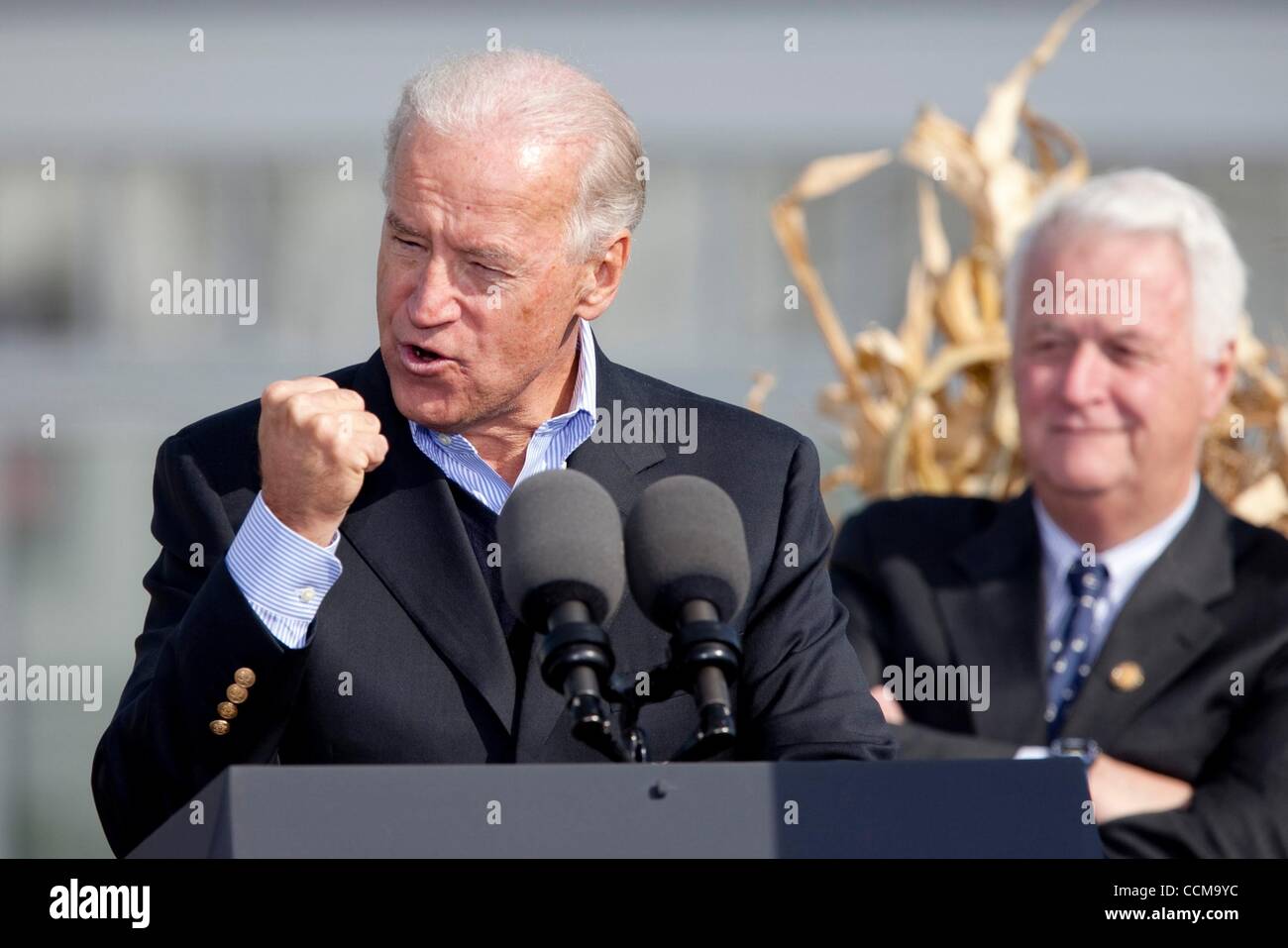 Oct 30, 2010 - Quincy, Massachusetts, U.S. - Vice President JOE BIDEN gives a stump speech for Democratic candidate for congress Bill Keating, during a campaign event at the Tirrell Room in Quincy. Keating is running to replace the seat being vacated by 10th District Rep. WILLIAM DELAHUNT, seated be Stock Photo