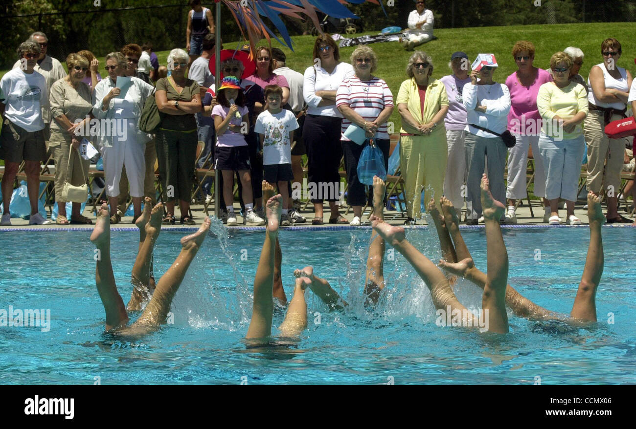 The Walnut Creek Aquanuts synchronized swim team performed a number for