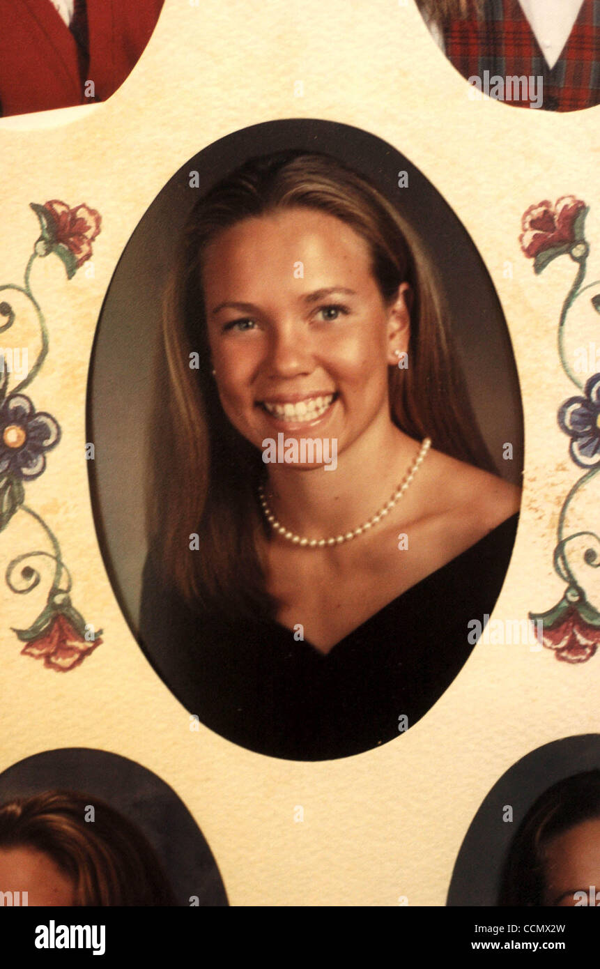 A portrait of  Natalie Coughlin from her senior year of Caroldelet High School in Concord, Calif. (Copied June 28, 2004/Contra Costa Times/Karl Mondon) Stock Photo